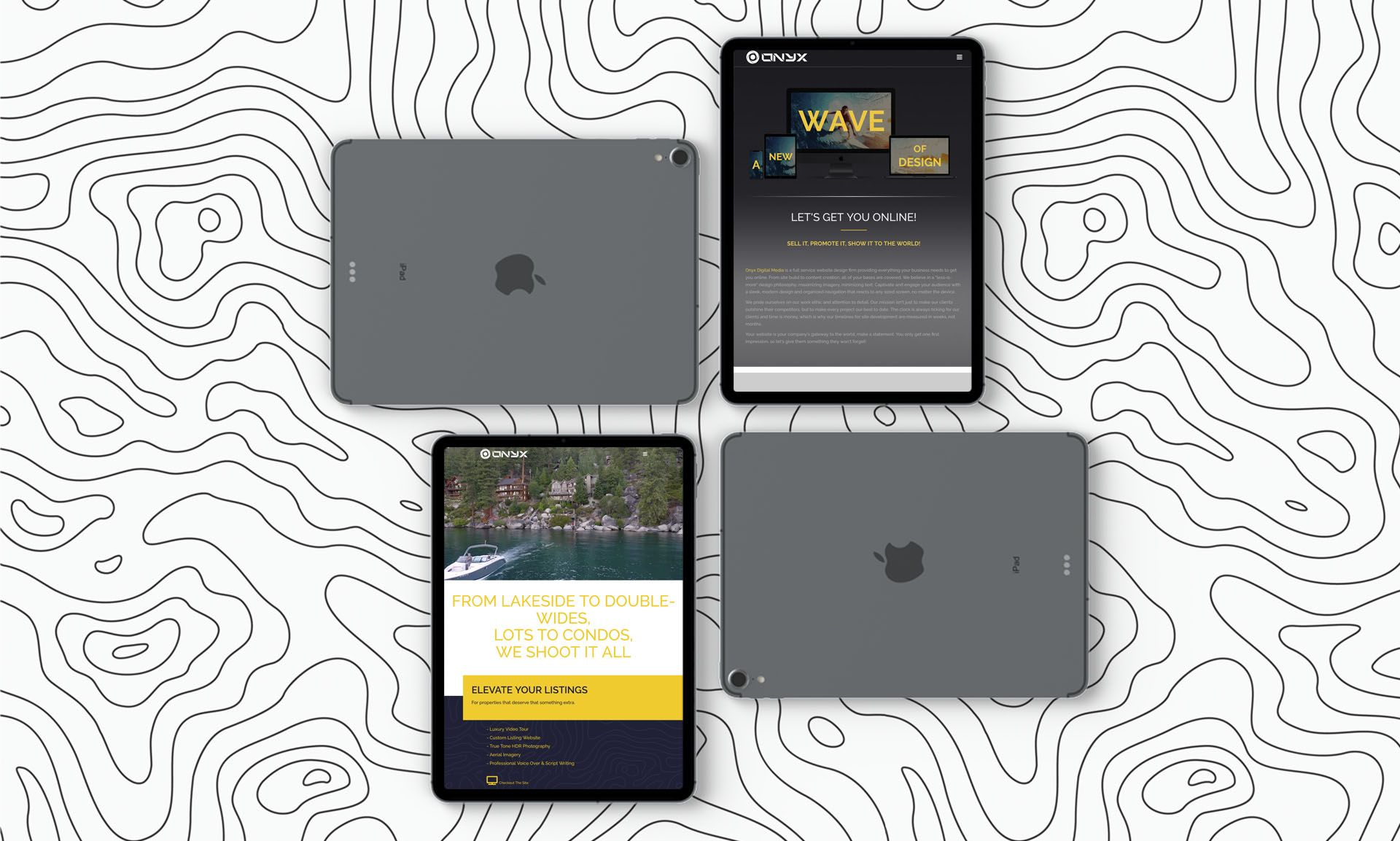 onyx digital media web mockup with ipads