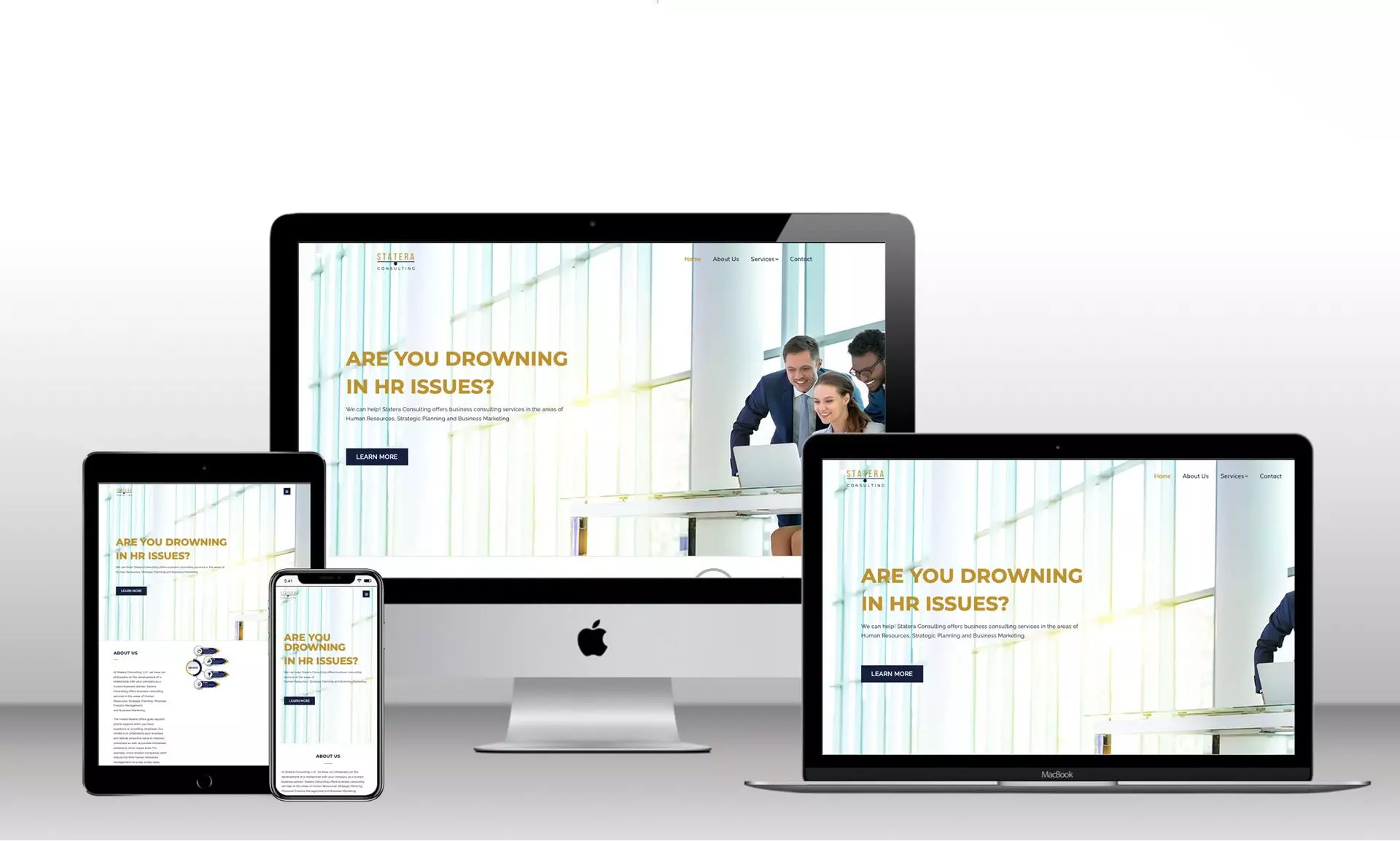 Statera Consulting web design mockup