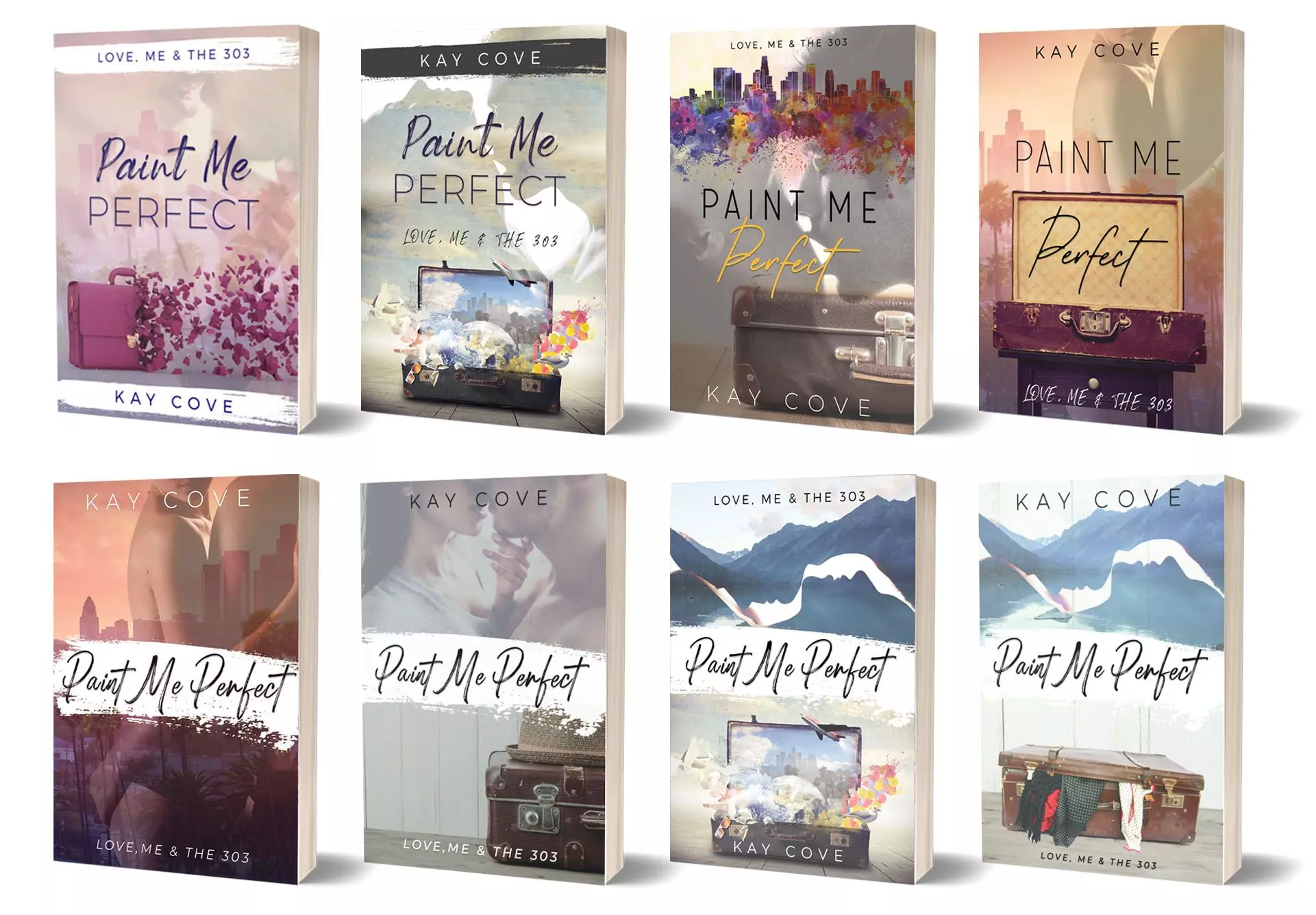 paint me perfect extra designs for book covers as mockups