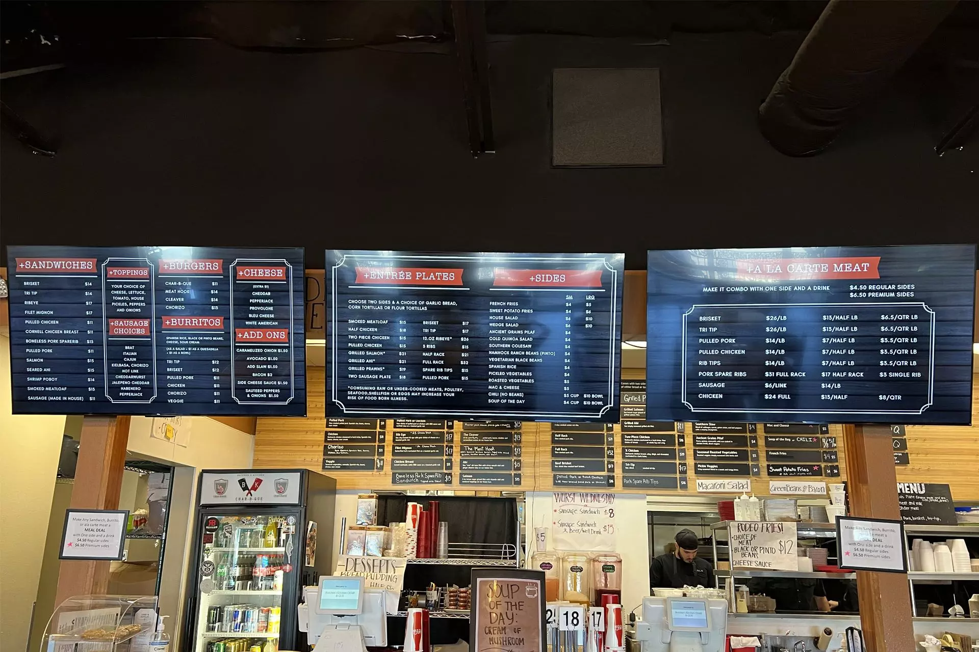Butcher's Kitchen Char-B-Que digital menu mockup